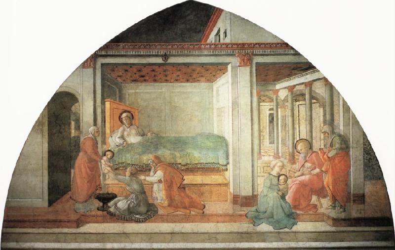 Fra Filippo Lippi The Birth and Naming of  St John the Baptist oil painting picture